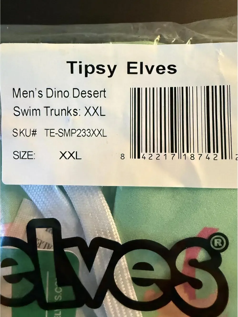 NWT Tipsy Elves Dinosaur Desert Swim Trunks Size XXL - Picture 6 of 7